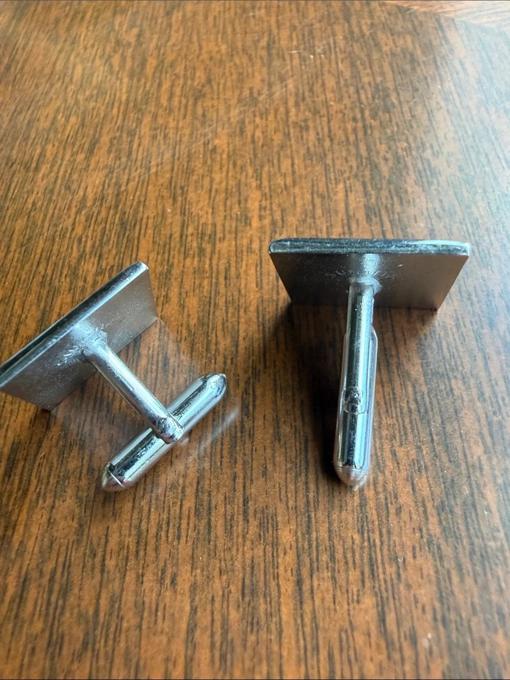 Vintage Swank Silver Tone Rhinestone Cufflinks